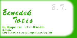 benedek totis business card